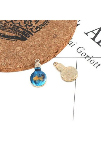 Підвіска Кулон шарм рибка акваріумна в лампочці емаль Золотистий 22 мм x 12 мм Finding (328943300)