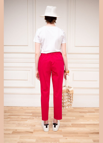 БАВОВНЯНІ УКОРОЧЕНІ БРЮКИ МАЛИНОВОГО КОЛЬОРУ РІМЕЛА Dolcedonna (340247992)