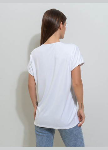 Белая летняя футболки ISSA PLUS 14497