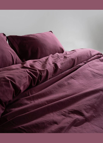 Постільна білизна Stonewashed Ranforce 200 х 220 см Raspberry (на резинці) Limasso (373039175)