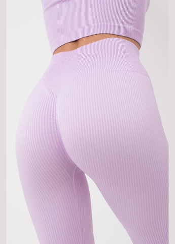 Лиловые леггинсы в рубчик с моделирующим швом leggings rib Giulia