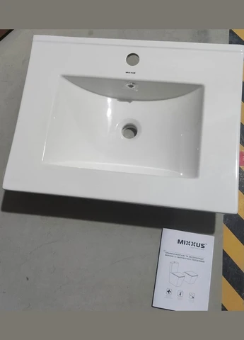 Раковина меблева Premium CUBIC-1501 610х460х170 мм з отвором під змішувач та переливом (MP6495) Mixxus (398369985)
