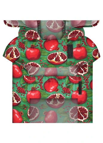 Дождевик-накидка с капюшоном для собак WAUDOG Clothes, рисунок "Гранаты", А 23-26 см, B 30-36 см, С 15-20 см Collar (377035582)