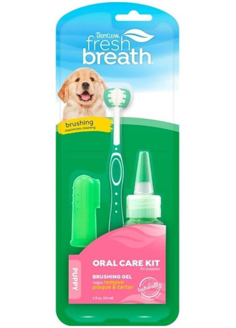 Набор для чистки зубов для щенков Fresh Breath Oral Care Kit Puppy 59 мл 002005 TropiClean (267147632)