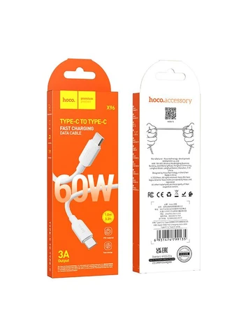 Кабель X96 Hyper 60W fast charging data cable Type-C to Type-C белый Hoco (388781666)