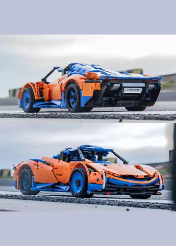 Конструктор спортивна машина Pagani на управлінні на 1883 деталі, колір синій з помаранчевим Mould King (358688549)