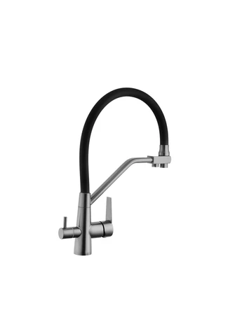 Комплект кухонная мойка Schwarze-6350HM PVD + смеситель Edelstahl Klassisch-PVD03817BLK + дозатор Kroner (392907520)