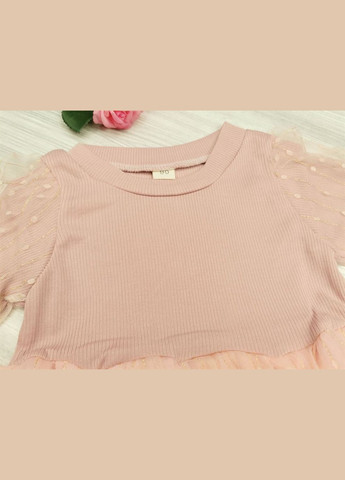 Комбінована сукня для дівчинки рожева 4735 No Brand (303612926)