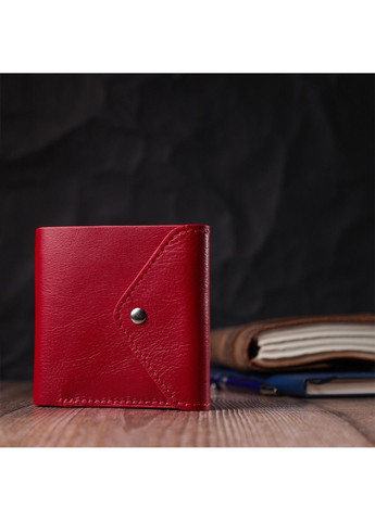 Яскравий жіночий гаманець із глянсової натуральної шкіри 16815 Червоний Grande Pelle (292849783)