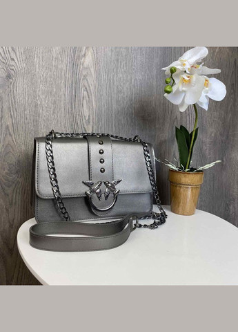 Стильная женская мини сумочка клатч Pinko с птицами на цепочке No Brand (334729628)