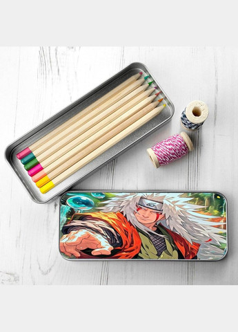 Органайзер для канцелярського приладдя металевий, кейс для дрібниць Наруто #001 7*18 см Silver No Brand (309152627)