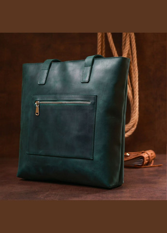 Кожаная винтажная женская сумка 16351 Зеленый Shvigel (325449417)