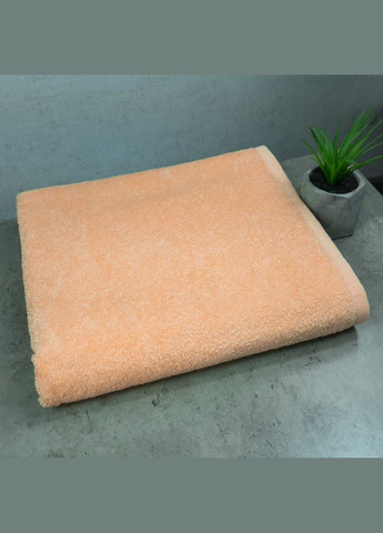 GM Textile набор махровых полотенец 2шт 50х90см, 70х140см 400г/м2 (абрикосовый) персиковый производство - Узбекистан