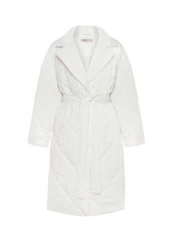 Светло-бежевое демисезонное Пальто стеганое, цвет молочный Estro