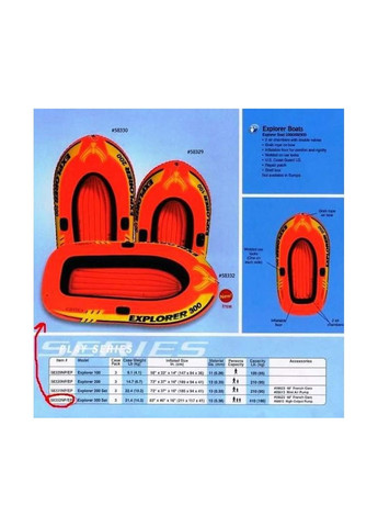 Надувний човен EXPLORER-200 58331 (185 x 94 x 41см) Intex (336154022)