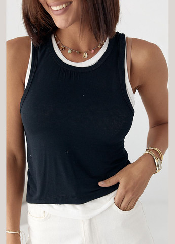 Трикотажна двошарова майка Lurex — 340423336