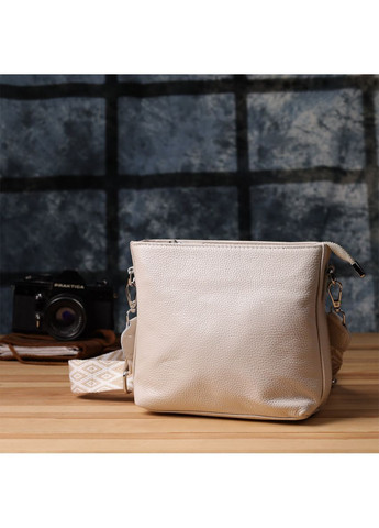 Сумка кросс-боди через плечо женская из натуральной кожи средняя Белый 38191 Vintage (361970415)