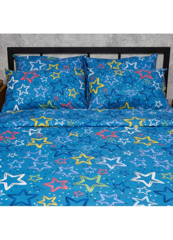 Комплект постільної білизни Бязь Gold Люкс євро 200х220 наволочки 4х70х70 (MS-820009289) Moon&Star Galaxy Dreams (356113184)