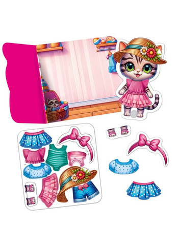 Игра развивающая с липучками "Котенок" VT1320-03, 10 элементов одежды Vladi toys (358933206)