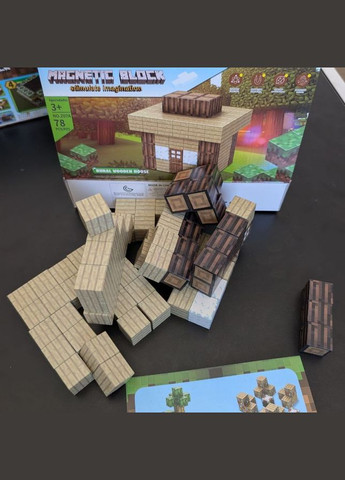 Магнитный конструктор Magnetic Block Майнкрафт для детей 78 деталей разноцветный (2104618517) No Brand (330243105)