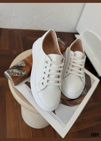 Белые белые кеды из натуральной кожи made in ukraine No Brand