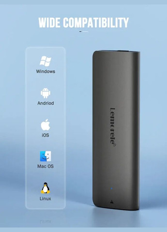 Внешний карман Lemorele SD1L для SSD M.2 NVME, USB 3.1 Gen 2 to PCI-E (M Key & B+M Key) 10Gbps No Brand (322415302)