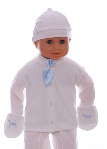 Голубой демисезонный комплект праздничный для мальчика с галстуком голубой хлопковый ponpon baby 62 см (44669) BABYKROHA