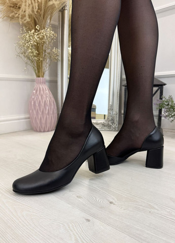 Vasha para Туфлі жіночі чорні шкіряні на підборах туфлі-човники чорний з натуральна шкіра, україна — демісезон (347581050)