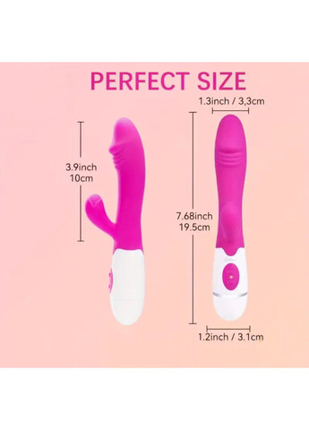 Багатофункціональний вібратор-кролик, стимулятор точки G і клітора, з проникненням і масажем. Рожевий No Brand (361871517)