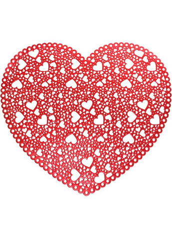 Набір 6 сервірувальних килимків Margrese Серце 38см (підтарільники), червоний Bona (372175187)