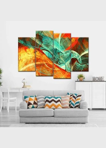 Модульная картина из четырех частей Взрыв красок 129x90 см (M4_L_240) Art Studio Shop (379846555)