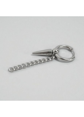 Серьга-кольцо серебристая с маятником и цепочкой готика-панк OrnatusDivinus529 Liresmina Jewelry (367603037)