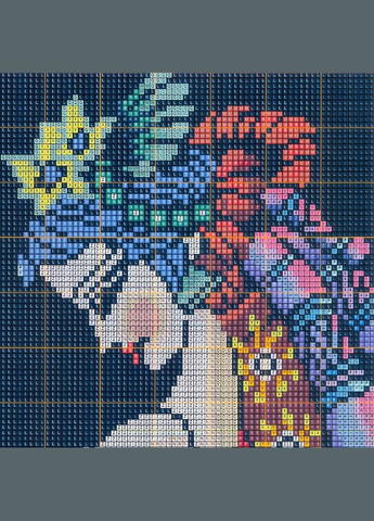 Набор для вышивания по нанесённой на канву схеме "The butterfly girl". AIDA 14CT printed 47*46 см Joy Sunday (313613691)