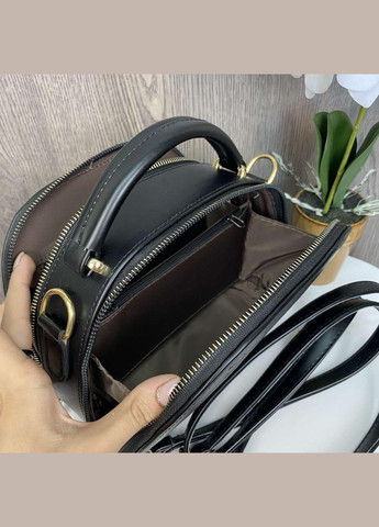 Жіноча міні сумочка клатч під рептилію з плечовим ременем чорна (sku_953) No Brand (330576342)