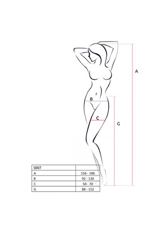 Эротические чулки-стокинги S024 One Size, White, имитация чулок и пояса с гартерами Passion (369950918)