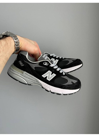 Черные демисезонные кроссовки мужские new balance 993 black grey white | нью беланс 993 черные серые белые No Brand