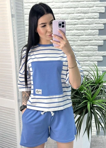 Легкий спортивний костюм у смужку Fashion (360769273)