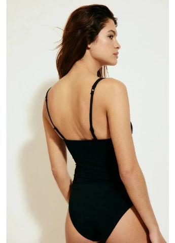 Черный летний купальник слитный H&M