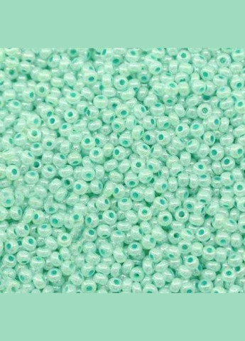 Бісер китайський Розмір 2 мм перламутровий з профарбованою серединкою Світло-бірюзовий Упаковка 50 грам Finding (317590105)