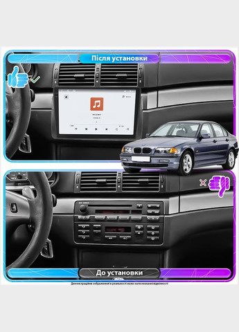 Штатная магнитола 9" для BMW 3 серии IV (E46) 1998-2003 4/64 QLED CarPlay 4G Wi-Fi GPS 360 Prime 3 шт. Lesko (336205630)