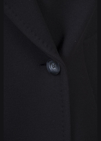 Чорне демісезонне Жіноче класичне вовняне пальто, однотонне, двобортне, осінь-весна Kent (, ), 32952 No Brand