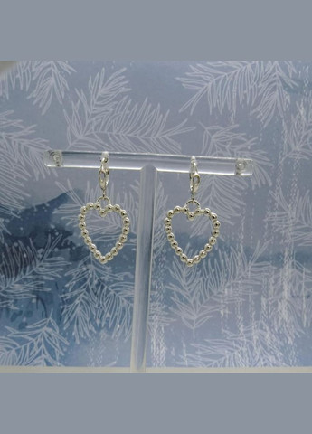 Серебряные висячие серьги "Сердечки" сердце любовь No Brand (350667534)