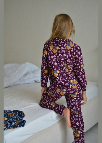 Бордова зимня пижама кофта + брюки SNS