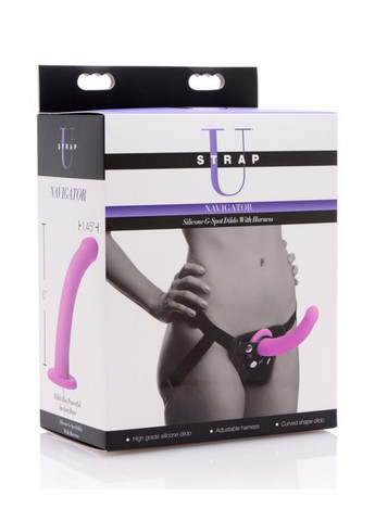 Страпон з кільцевим кріпленням Navigator Silicone G-Spot Dildo фіолетовий Strap U (297130122)