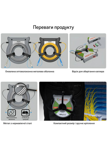 Компенсаційна котушка KFLC-3-OS2-1000M, SC/UPC-FC/UPC Komshine (299337681)