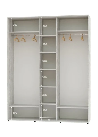 Шафа-купе тридверна Алекса 180*50*230 см ШК-04 Сосна Натті 2 ДСП/Дзеркало з піскострумним малюнком Алекса (394318638)