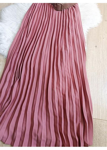 Розовое плиссированное платье с поясом Zara