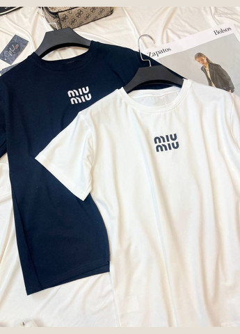 Базова футболка на кожен день з вишивкою «MIU MIU» No Brand - (331322010)