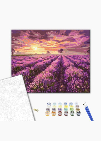 Картина за номерами Лавандовий захід сонця Картини за номерами Пейзажі 40x50 Полотно на дерев'яному підрамнику BS3230 Brushme (308988221)