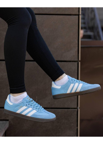 Белые демисезонные кроссовки мужские adidas samba argentina blue адидас самба No Brand